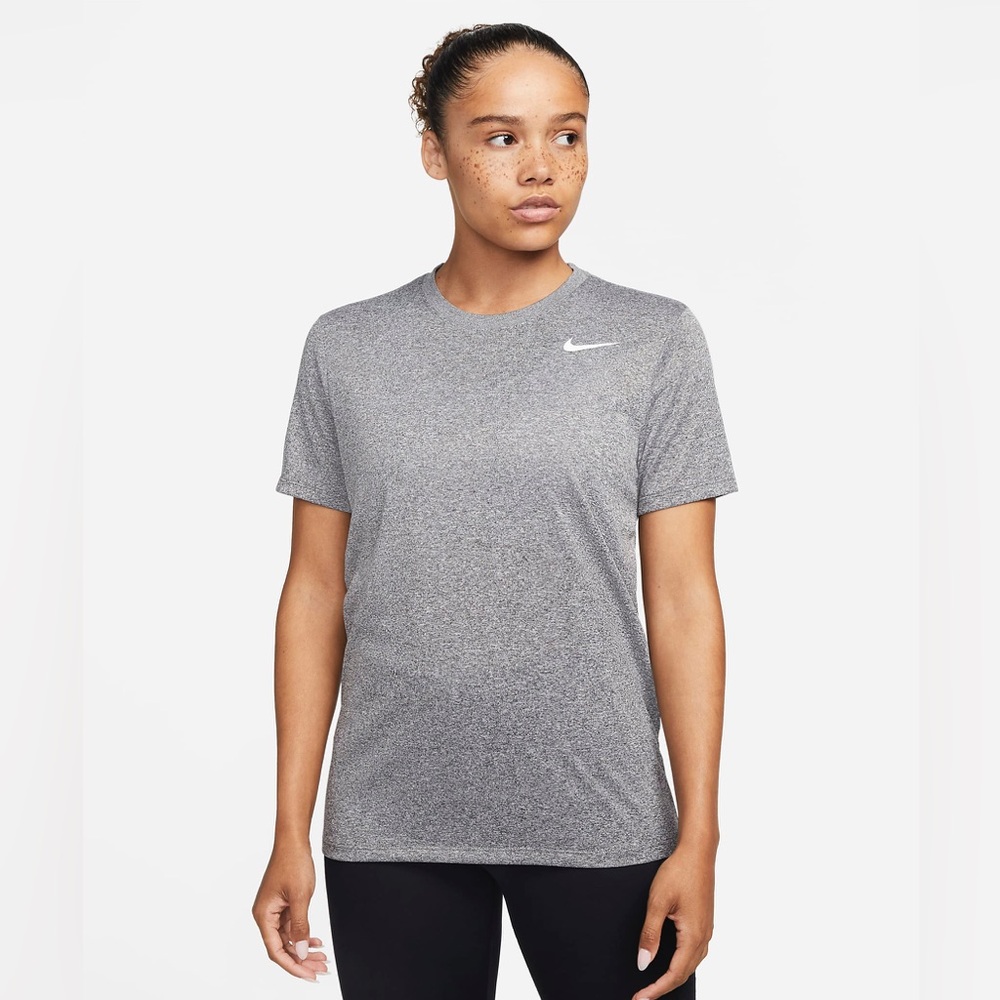 Nike Fit Women’s Classic Dri-FIT Logo T-Shirt | Heathered Grey | Size Medium